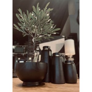 NUBIA ΒΑΖΟ 14x14x30cm ΞΥΛΟ ΜΑΥΡΟ