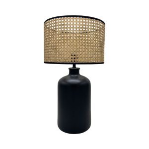 VEGUR ΦΩΤΙΣΤΙΚΟ ΕΠΙΤΡΑΠΕΖΙΟ 22x22x66cm ΚΕΡΑΜΙΚΟ ΜΑΥΡΟ PVC ΦΥΣΙΚΟ