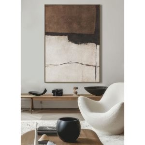 LOST IN TIME ΠΙΝΑΚΑΣ ΔΙΑΚΟΣΜΗΤΙΚΟΣ ΜΕ ΚΟΡΝΙΖΑ 80x120x4cm ΚΑΜΒΑΣ ΜΠΕΖ ΜΑΥΡΟ PP ΚΑΦΕ