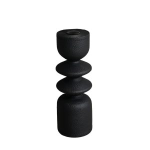STIGMA FLAME ΔΙΑΚΟΣΜΗΤΙΚΟ ΚΗΡΟΠΗΓΙΟ 7.2x7.2x20.5cm POLYRESIN ΜΑΥΡΟ
