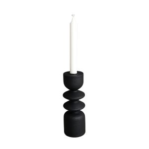 STIGMA FLAME ΔΙΑΚΟΣΜΗΤΙΚΟ ΚΗΡΟΠΗΓΙΟ 7.2x7.2x20.5cm POLYRESIN ΜΑΥΡΟ