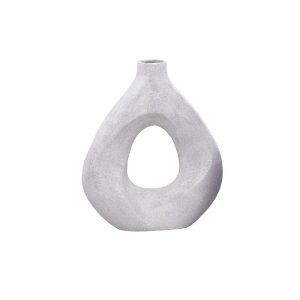 MED VASE ΒΑΖΟ 30x9x33cm ΑΛΟΥΜΙΝΙΟ ΑΣΠΡΟ