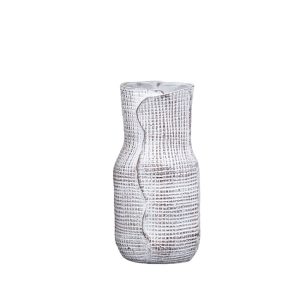 VEIL ΒΑΖΟ 13x13x25.5cm ΑΛΟΥΜΙΝΙΟ ΑΣΠΡΟ ΚΑΦΕ ΣΚΟΥΡΟ