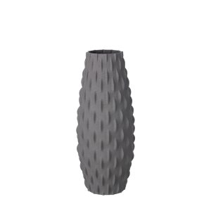 VESSE ΒΑΖΟ 17x17x41cm ΚΕΡΑΜΙΚΟ ΓΚΡΙ ΣΚΟΥΡΟ