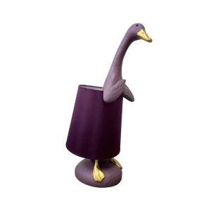 QUACK B ΦΩΤΙΣΤΙΚΟ ΕΠΙΤΡΑΠΕΖΙΟ 37x23x57.5cm POLYRESIN ΜΩΒ ΑΝΟΙΧΤΟ ΧΡΥΣΟ ΥΦΑΣΜΑ ΜΩΒ ΣΚΟΥΡΟ