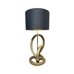 LUMA ΦΩΤΙΣΤΙΚΟ ΕΠΙΤΡΑΠΕΖΙΟ 30.7x30.7x63cm POLYRESIN ΧΡΥΣΟ ΥΦΑΣΜΑ ΜΑΥΡΟ
