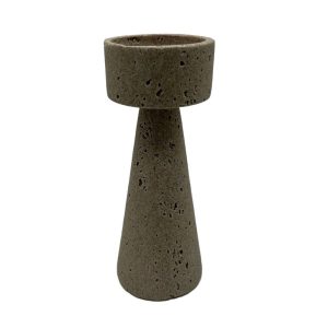 LITO ΚΗΡΟΠΗΓΙΟ 9.5x9.5x25.2cm POLYRESIN STONE ΜΠΕΖ