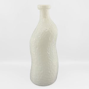 ROMAIN ΒΑΖΟ 15.5x15.5x40cm ΓΥΑΛΙ ΑΣΠΡΟ