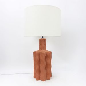 EGLI ΦΩΤΙΣΤΙΚΟ ΕΠΙΤΡΑΠΕΖΙΟ 32x32x56cm ΚΕΡΑΜΙΚΟ TERRACOTTA ΛΙΝΟ ΛΕΥΚΟ