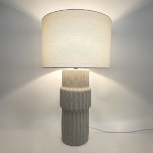 MARO ΦΩΤΙΣΤΙΚΟ ΕΠΙΤΡΑΠΕΖΙΟ 33x3x59cm ΚΕΡΑΜΙΚΟ ΓΚΡΙ ΑΝΟΙΧΤΟ ΛΙΝΟ ΛΕΥΚΟ