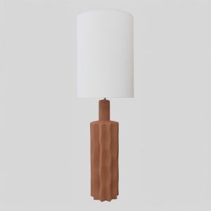 EGLI ΦΩΤΙΣΤΙΚΟ ΕΠΙΤΡΑΠΕΖΙΟ 34x34x100cm ΚΕΡΑΜΙΚΟ TERRACOTTA ΛΙΝΟ ΛΕΥΚΟ