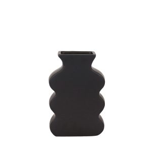 LUNO ΒΑΖΟ 18.5x8x27.5cm ΚΕΡΑΜΙΚΟ ΜΑΥΡΟ