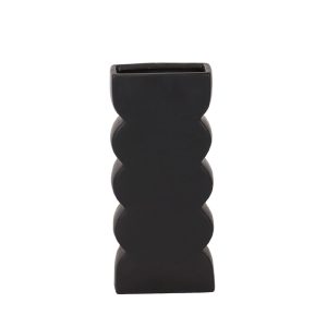 VEI ΒΑΖΟ 14.5x7x30.5cm ΚΕΡΑΜΙΚΟ ΜΑΥΡΟ