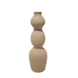 AIRA ΒΑΖΟ 12.5x12.5x39cm ΚΕΡΑΜΙΚΟ ΜΠΕΖ