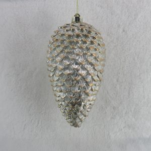 CONE ΧΡΙΣΤΟΥΓΕΝΝΙΑΤΙΚΗ ΜΠΑΛΑ 13x13x25.5cm ΠΛΑΣΤΙΚΟ ΑΣΗΜΙ ΧΡΥΣΟ