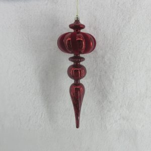 GARNET ΧΡΙΣΤΟΥΓΕΝΝΙΑΤΙΚΗ ΜΠΑΛΑ 10x10x30.5cm ΒΕΛΟΥΔΟ ΚΟΚΚΙΝΟ ΣΚΟΥΡΟ ΠΛΑΣΤΙΚΟ