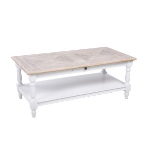 HISTORY COFFEE TABLE ΛΕΥΚΟ ΦΥΣΙΚΟ 125x64x50cm