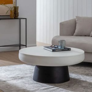 MYKONOS COFFEE TABLE ΛΕΥΚΟ ΜΑΥΡΟ 90x90x39cm