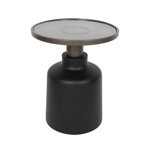 BOW SIDE TABLE ΜΑΥΡΟ BRONZE 45x45x55cm