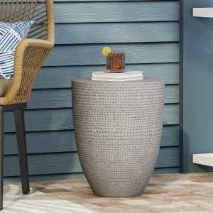 AFRICA SIDE TABLE ΓΚΡΙ 36x36x45cm