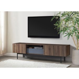 GROOVES TV STAND 3ΠΟΡΤΕΣ 1ΣΥΡΤΑΡΙ ΚΑΡΥΔΙ ΓΚΡΙ 180x40x50cm