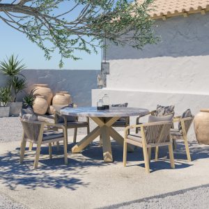 TERRAZZO ΚΑΡΕΚΛΑ ΜΑΞΙΛΑΡΙ BEIGE 66x55x75cm