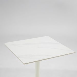 QUADRA ΤΡΑΠΕΖΙ ΛΕΥΚΟ ΜΕ ΟΨΗ ΜΑΡΜΑΡΟΥ 60x60x74cm